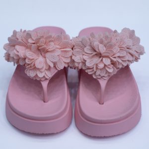 Pink Blossom Wedge Sandals - Image 4